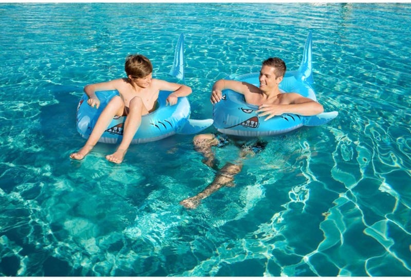 LAFALA Pool Floats Kids Shark Floaties Inflatable Pool Swim Lounger Raft Summer Swimming Ring Pool Toys for Adults Kids 40.9"*32.3"*17.7" - Image 5